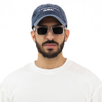 Acid Wash Dad Cap in Navy