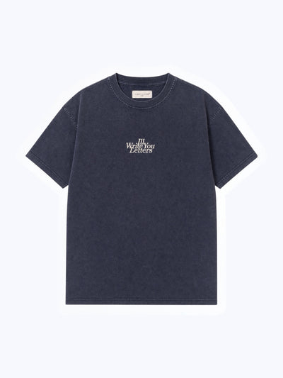 Acid Wash Tee in Navy