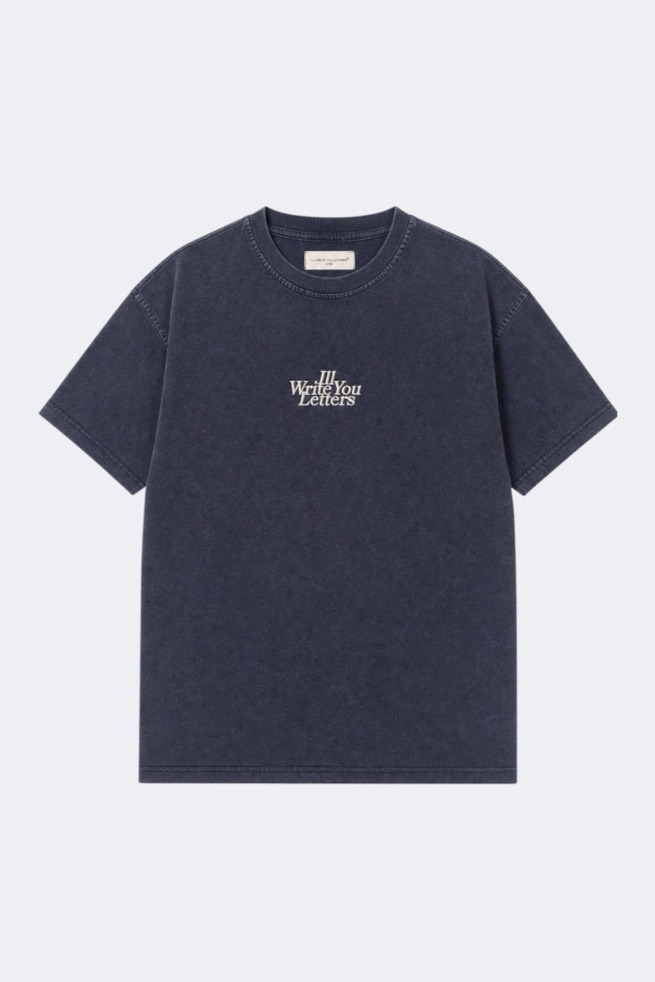 Acid Wash Tee in Navy