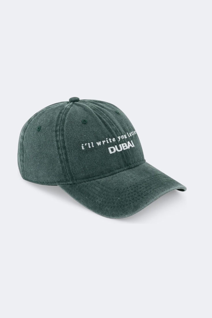 Acid Wash Cap in Olive Green